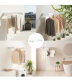 Étendoir mural pliable 🧺 | blanc, durable et gain de place