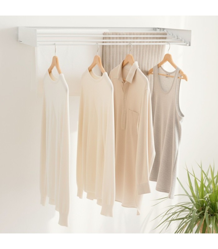 Réflexion durant une seconde Dryva 80 blanc – étendoir pliable rétractable InnovaGoods