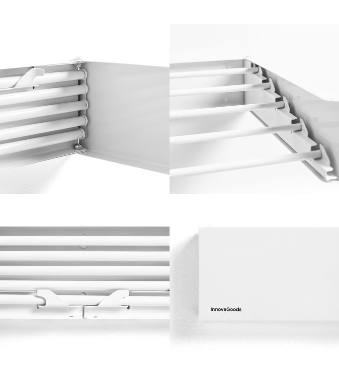 Étendoir mural pliable 🧺 | blanc, durable et gain de place