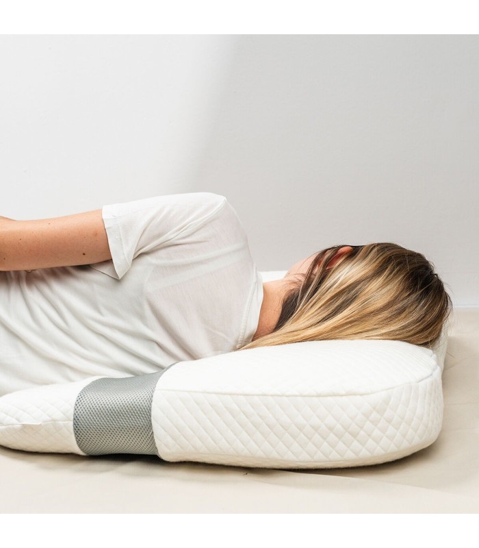 Oreiller ergonomique 61 x 63 🧠 en U blanc Gris