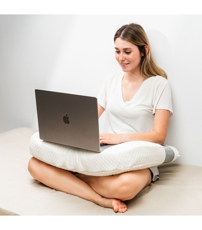 Oreiller ergonomique 61 x 63 🧠 en U blanc Gris