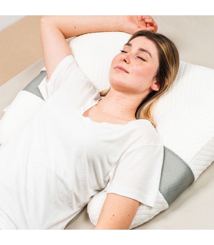 Oreiller ergonomique 61 x 63 🧠 en U blanc Gris