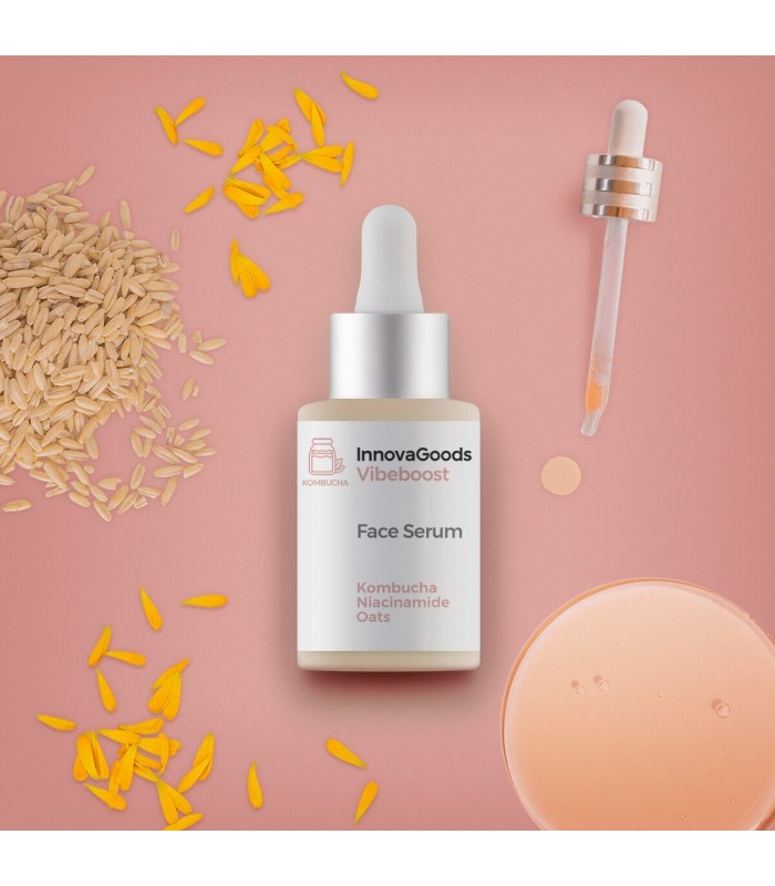 Réflexion durant une seconde Vibeboost Kombucha – sérum visage InnovaGoods, 30 ml