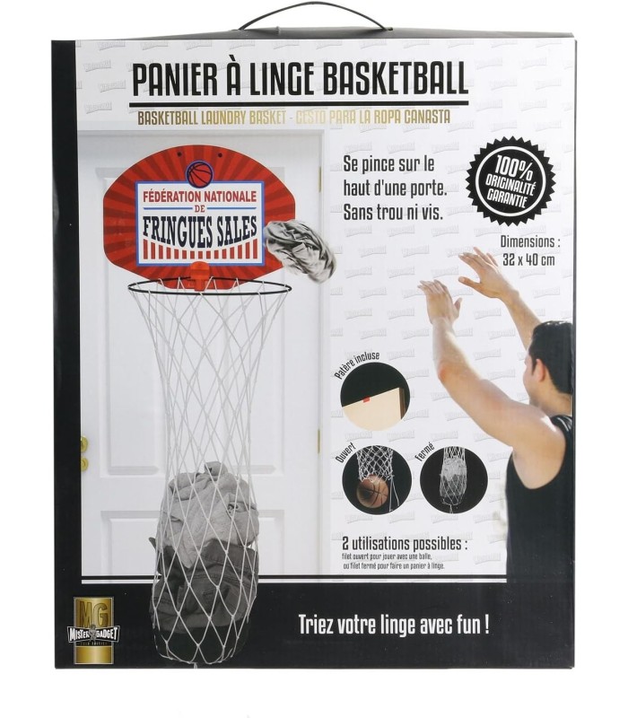 Panier de basket à linge sale 🏀 | porte sans perçage fun