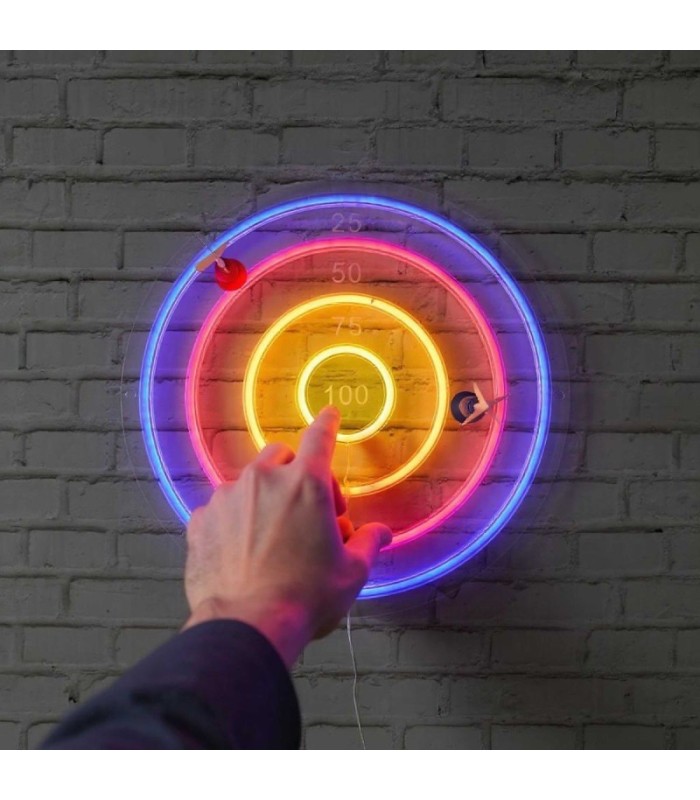 Lampe LED effet néon cible 46 cm – Décoration lumineuse USB