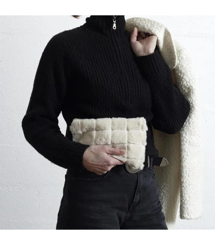 Pochette Fluffy Zippée 23x 16 cm fausse fourrure ✨
