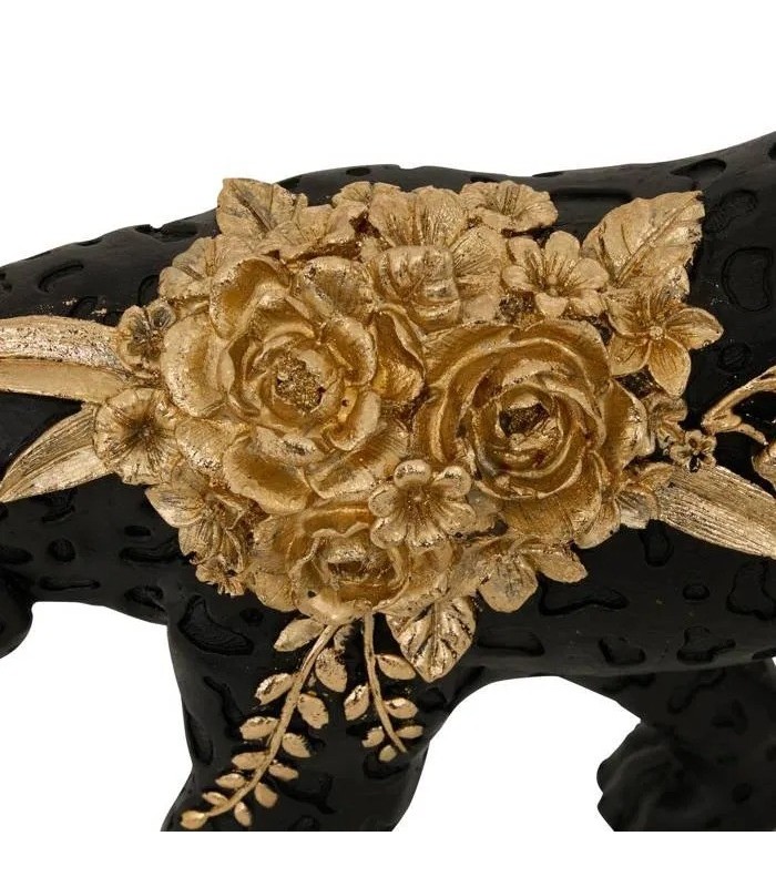 Statuette Panthère Belli 🐆 | résine noire et Or 40 cm