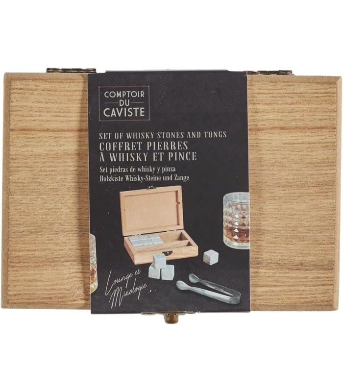 COFFRET 10 PIERRES A WHISKY AVEC PINCES