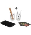 Coffret mojito complet avec recettes – verres décorés et pilon bois