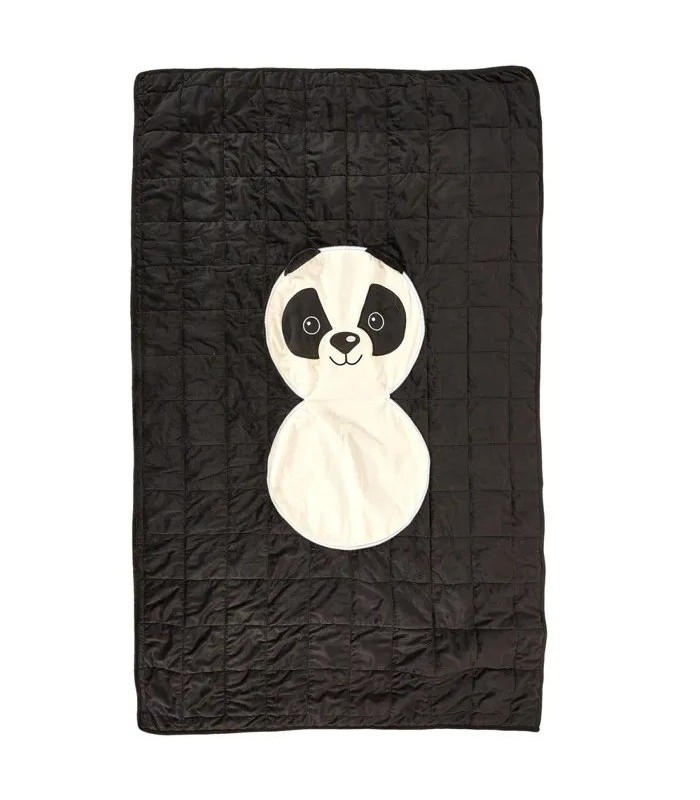 Réflexion durant une seconde Couverture convertible panda – noir et blanc, 110 x 150 cm