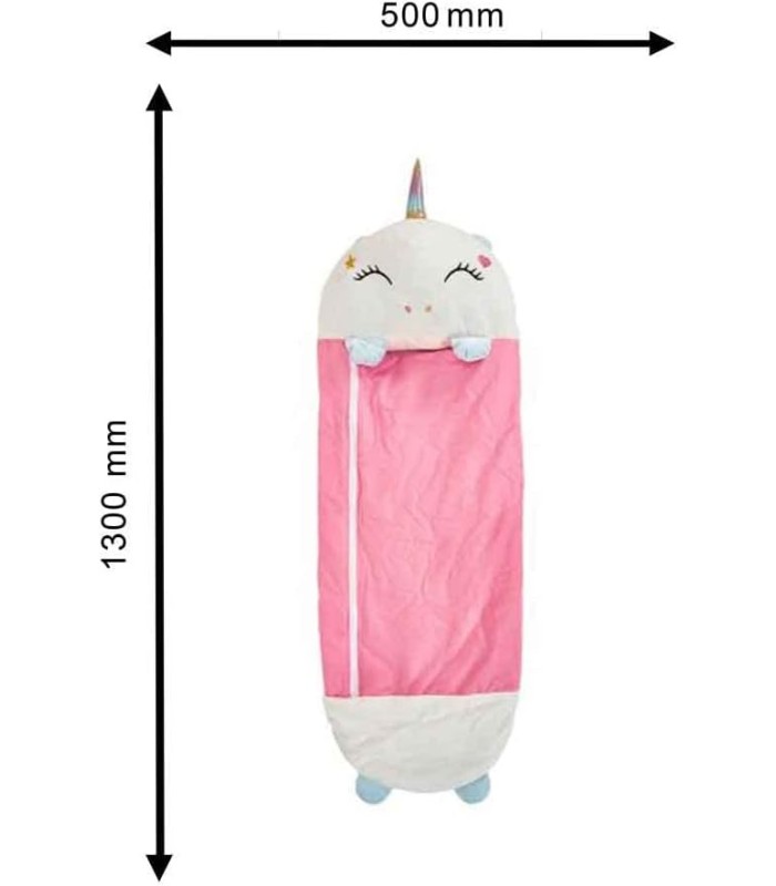 Sac de couchage convertible licorne avec Oreiller Intégré 130 x 50 cm