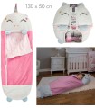 Sac de couchage convertible licorne 🦄 130 x 50 cm | Oreiller Intégré
