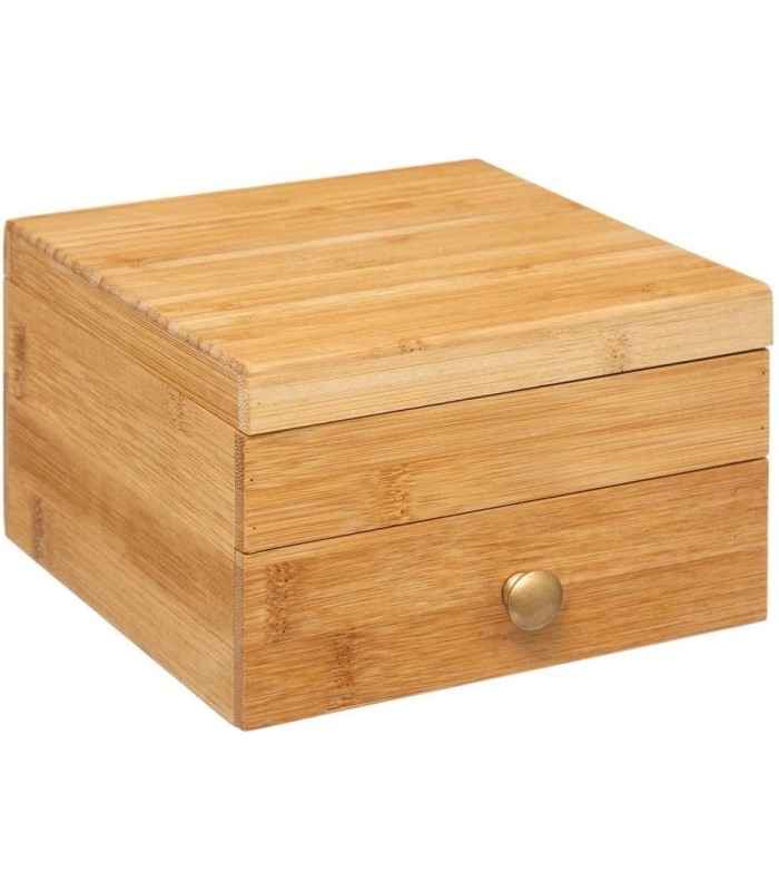 Boîte à bijoux miroir en bambou 💍 | rangement chic durable