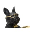 Sculpture bulldog noir 🐶 21 cm | vide-poche design et durable