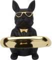 SCULPTURE BULLDOG NOIR VIDE POCHE 21 CM