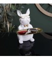 Vide-poche Sculpture Bulldog 🐶 blanc 21 cm finition dorée