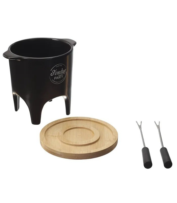 Fondue individuelle duo 🍫 Design noir bambou | plaisir partagé