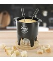 Fondue individuelle ou duo – céramique noire, bambou, inox