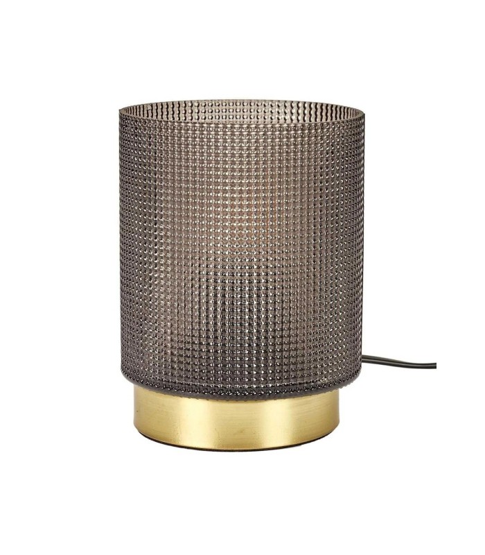 Lampe à poser en verre embossé noir – design contemporain