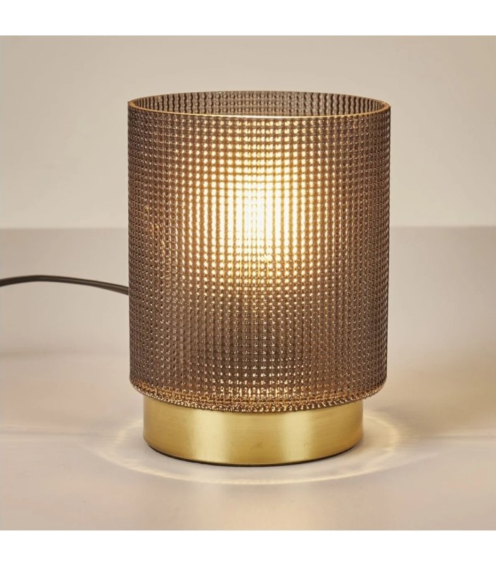 LAMPE A POSER VERRE EMBOSSE NOIR