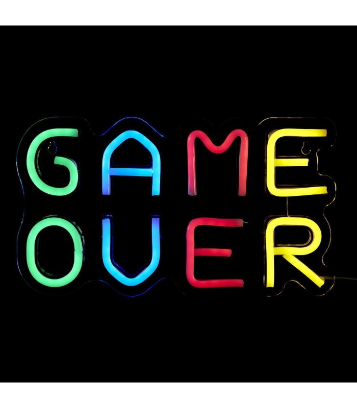 Lampe LED Neon Game Over USB - Design Rétro Jeux Vidéo 30 cm