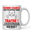 😼 Tasse Traître Nouveau Travail 🖕 | Mug Départ Collègue