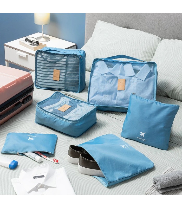 Organisateur de valise 6 pièces ✈️🧳 | Sacs de rangement bagage gain de place