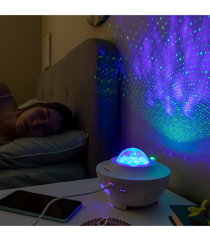 Projecteur d’étoiles LED 🌌 | blanc, BT, ambiance relaxante