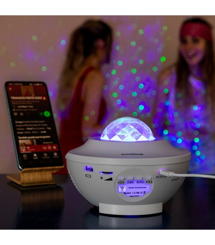 Projecteur d’étoiles LED 🌌 | blanc, BT, ambiance relaxante