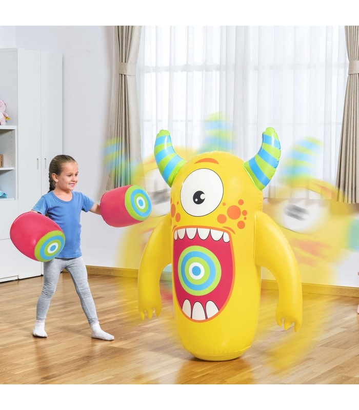 Monstre Gonflable de frappe 120 cm – jaune multicolore