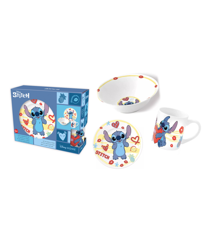 Coffret déjeuner céramique Stitch 🥣 Set 3 pièces Disney