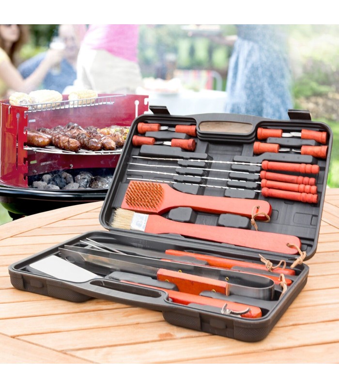Malette ustensiles barbecue 🍖 | inox 18 pièces