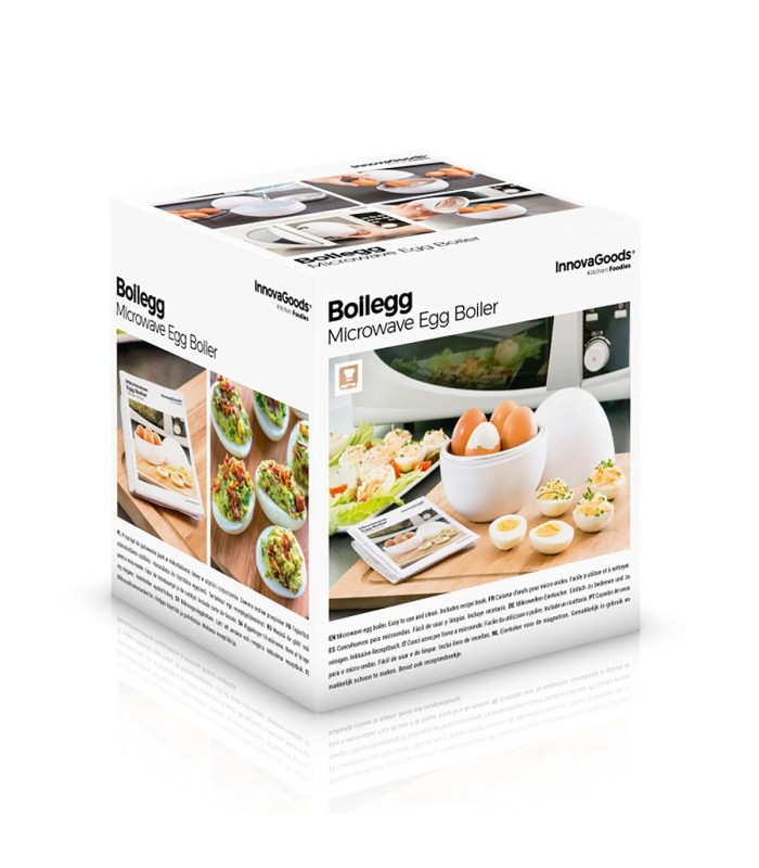 Cuiseur à Oeufs pour Micro-ondes avec Livre de Recettes Boilegg InnovaGoods