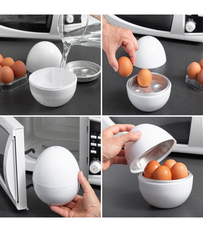 Cuiseur à Oeufs pour Micro-ondes avec Livre de Recettes Boilegg InnovaGoods