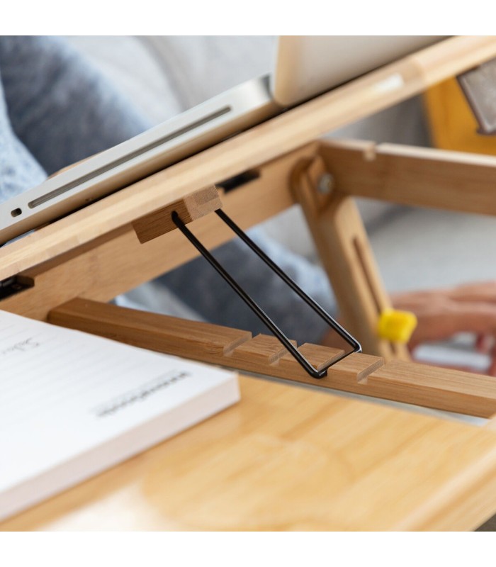 Table pliante bambou 💻 | bureau lit 5 Positions