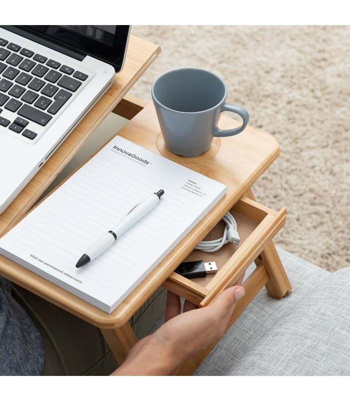 Table pliante bambou 💻 | bureau lit 5 Positions