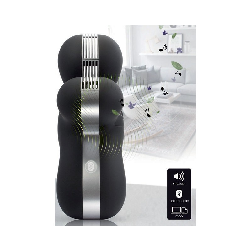 Diffuseur de parfum + enceinte Bluetooth George métal gris, Mr and Mrs Fragrance