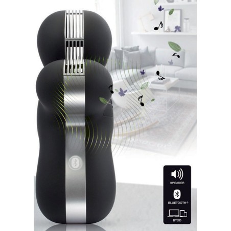 Diffuseur de parfum + enceinte Bluetooth George métal gris, Mr and Mrs Fragrance