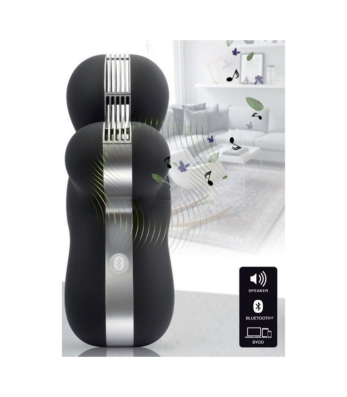 Diffuseur de parfum + enceinte Bluetooth George noir - Mr and Mrs Fragrance