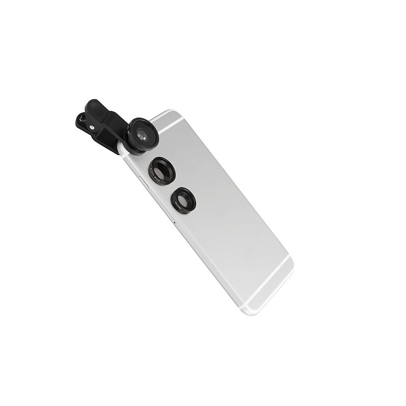 Kit de lentilles objectif  3 en 1 pour smartphone