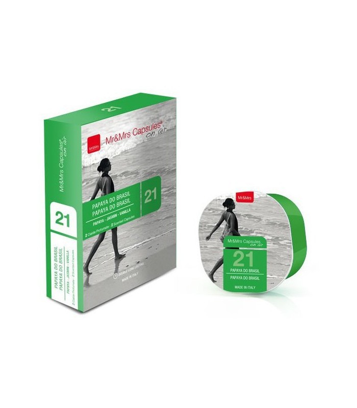 2 capsules Papaye du Brésil N°21 pour diffuseur parfum George papaya do brasil - Mr and Mrs Fragrance
