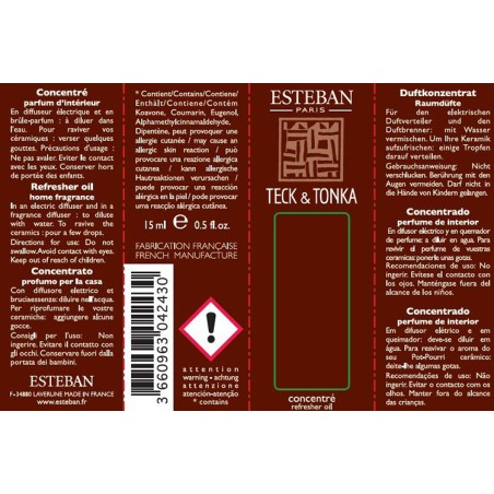 Concentré de parfum Teck et Tonka