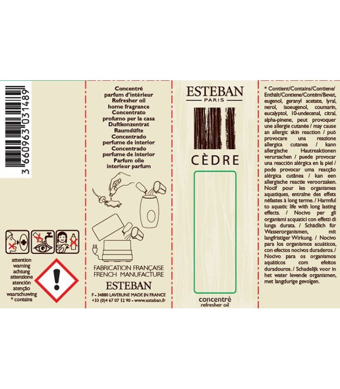 Concentré de parfum Cèdre, Esteban