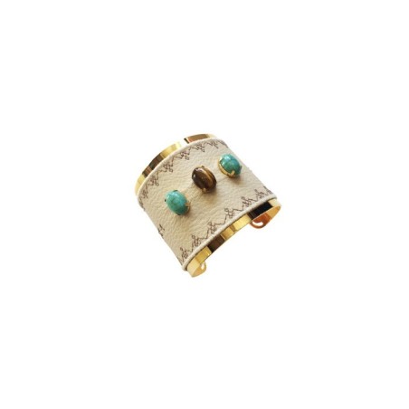 Custom beige large 3 pierres