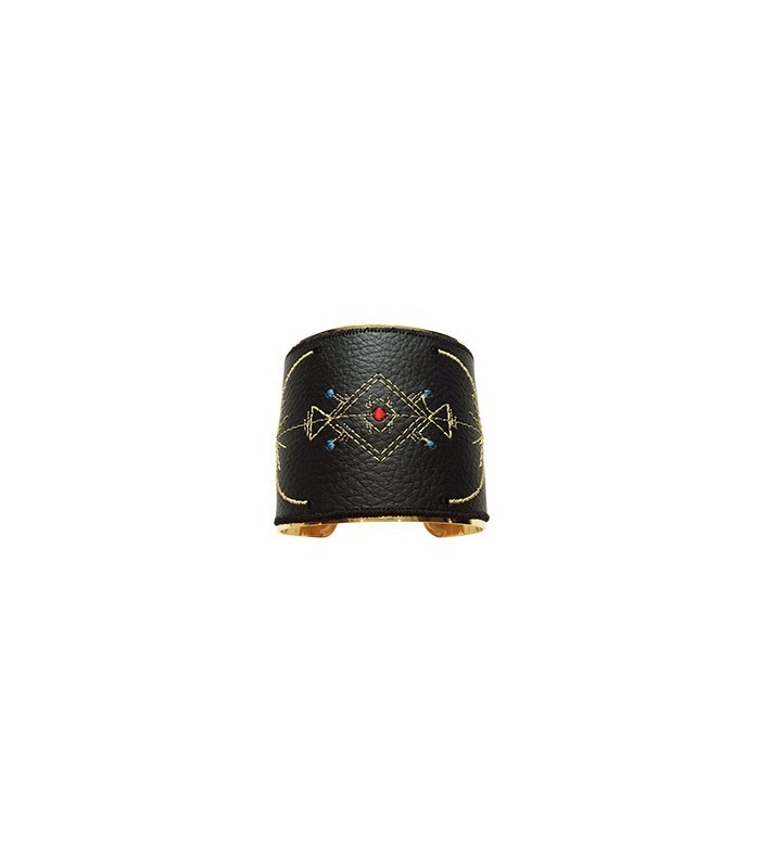 Custom noir large broderie berbère