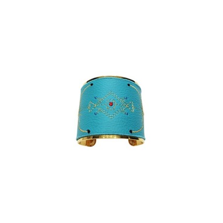 Custom turquoise large broderie berbère