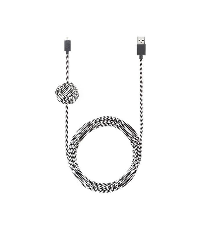 Câble tressé anti-glisse 3 mètres micro USB zèbra