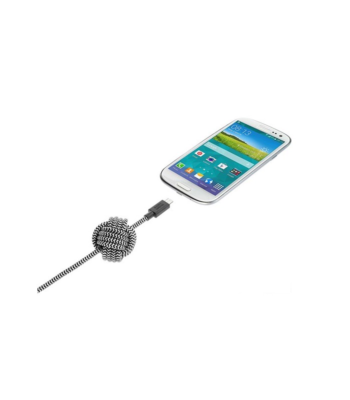 Câble tressé anti-glisse 3 mètres micro USB zèbra