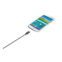 Câble tressé 1,2 mètre USB-micro USB zèbra