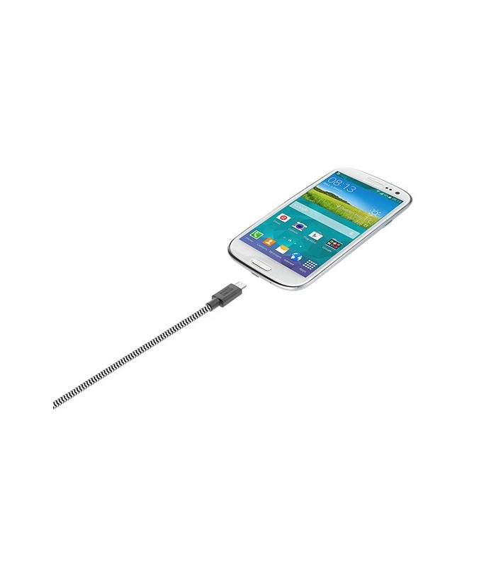 Câble tressé 1,2 mètre USB-micro USB zèbra